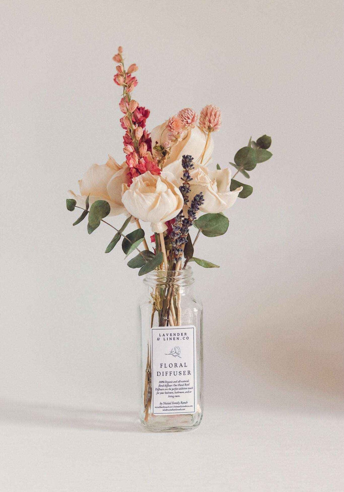 Diffuser for Essential Oils, Sunflower Floral Reed Diffuser with Essential Oils, Botanicals and Sola Wood Flowers, for Bedroom and Bathroom