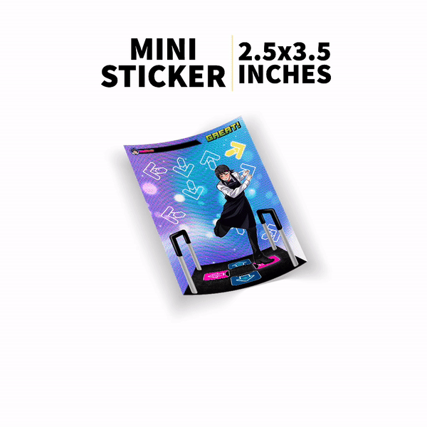 DDR mini sticker, no curved edges