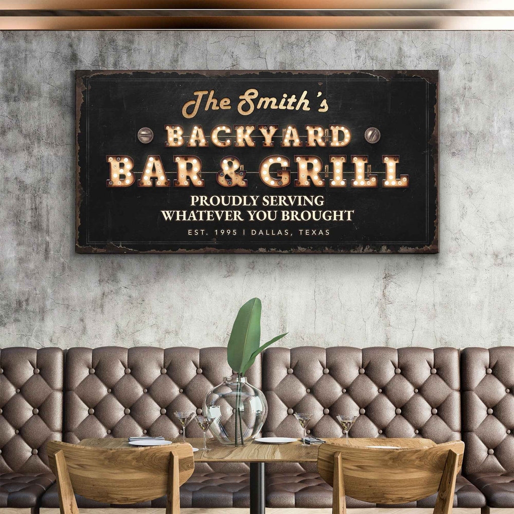 Backyard Bar & Grill Sign XVIII