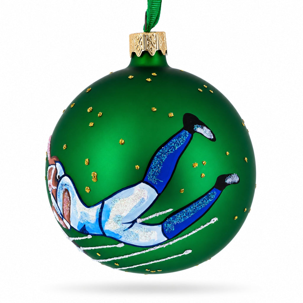 American Football Glass Christmas Ornament 3.25 Inches