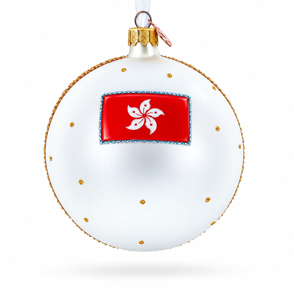 Victoria Peak, Hong Kong Glass Ball Christmas Ornament 4 Inches