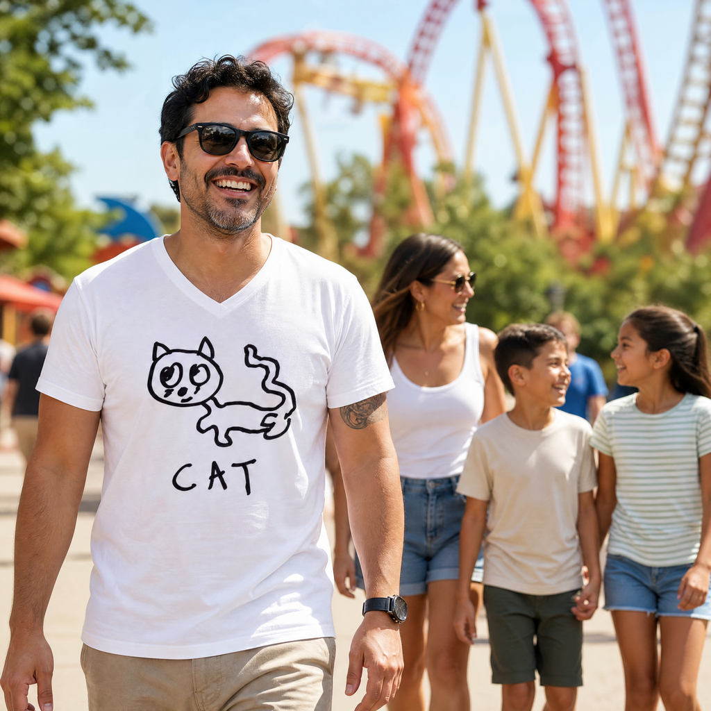 Cat - V-neck Tee