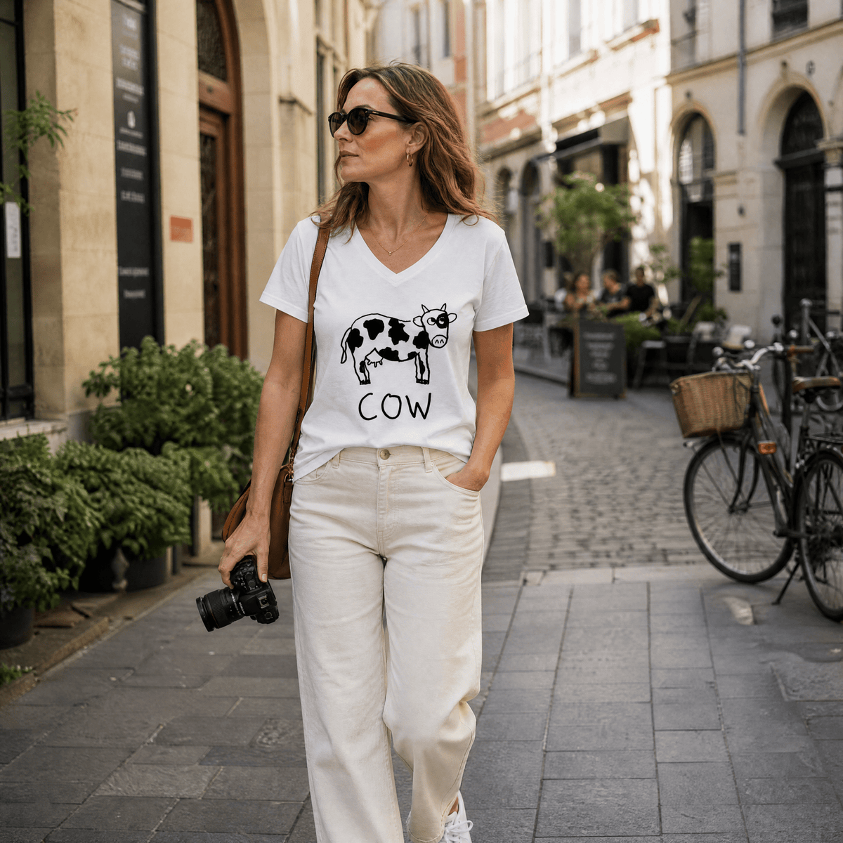 Cow - V-neck Tee