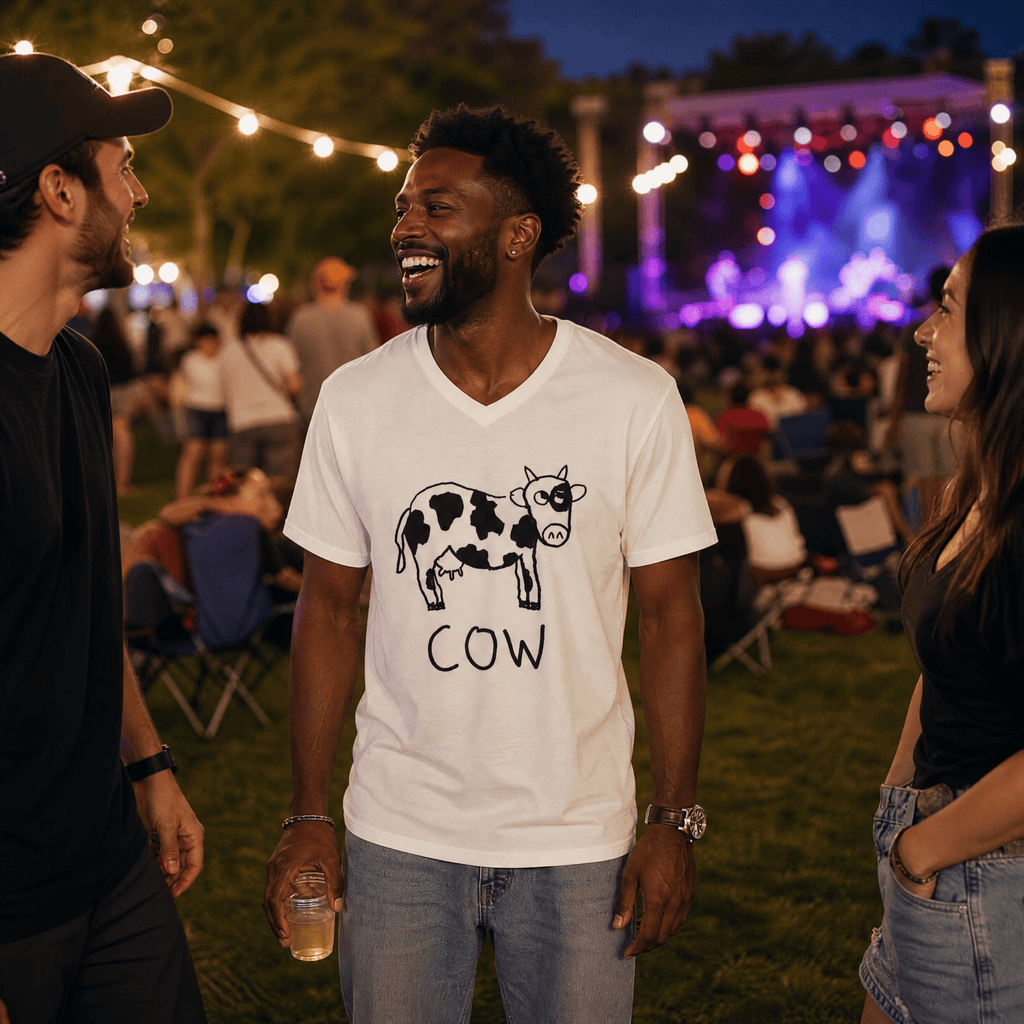 Cow - V-neck Tee