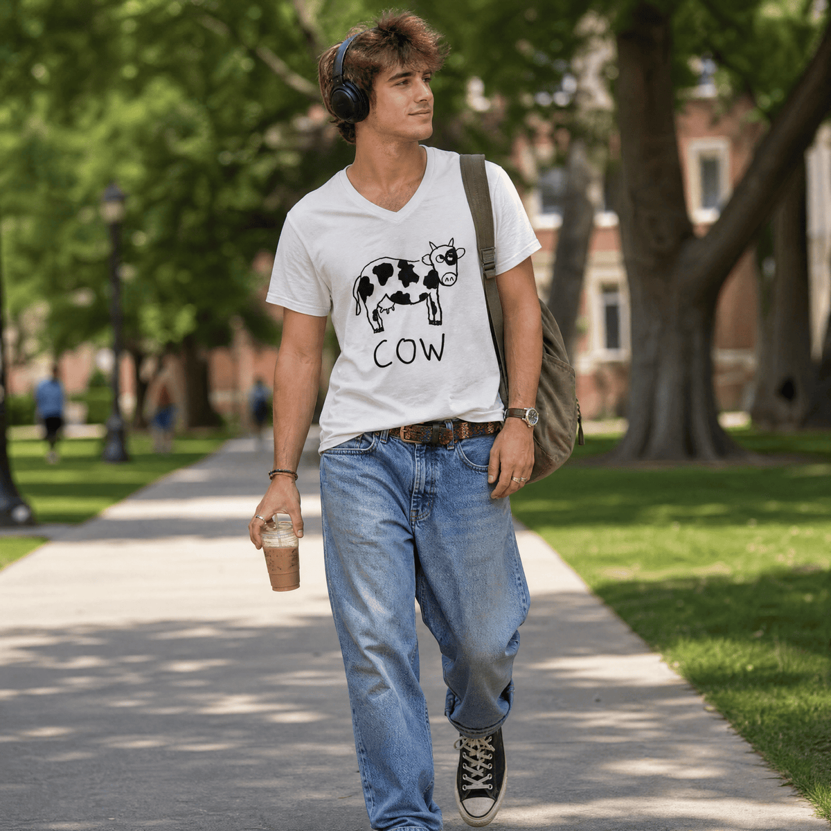 Cow - V-neck Tee