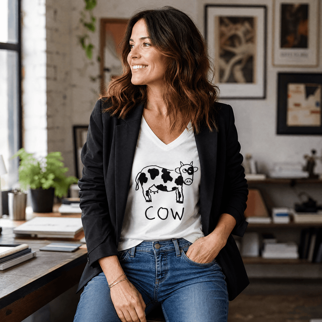 Cow - V-neck Tee