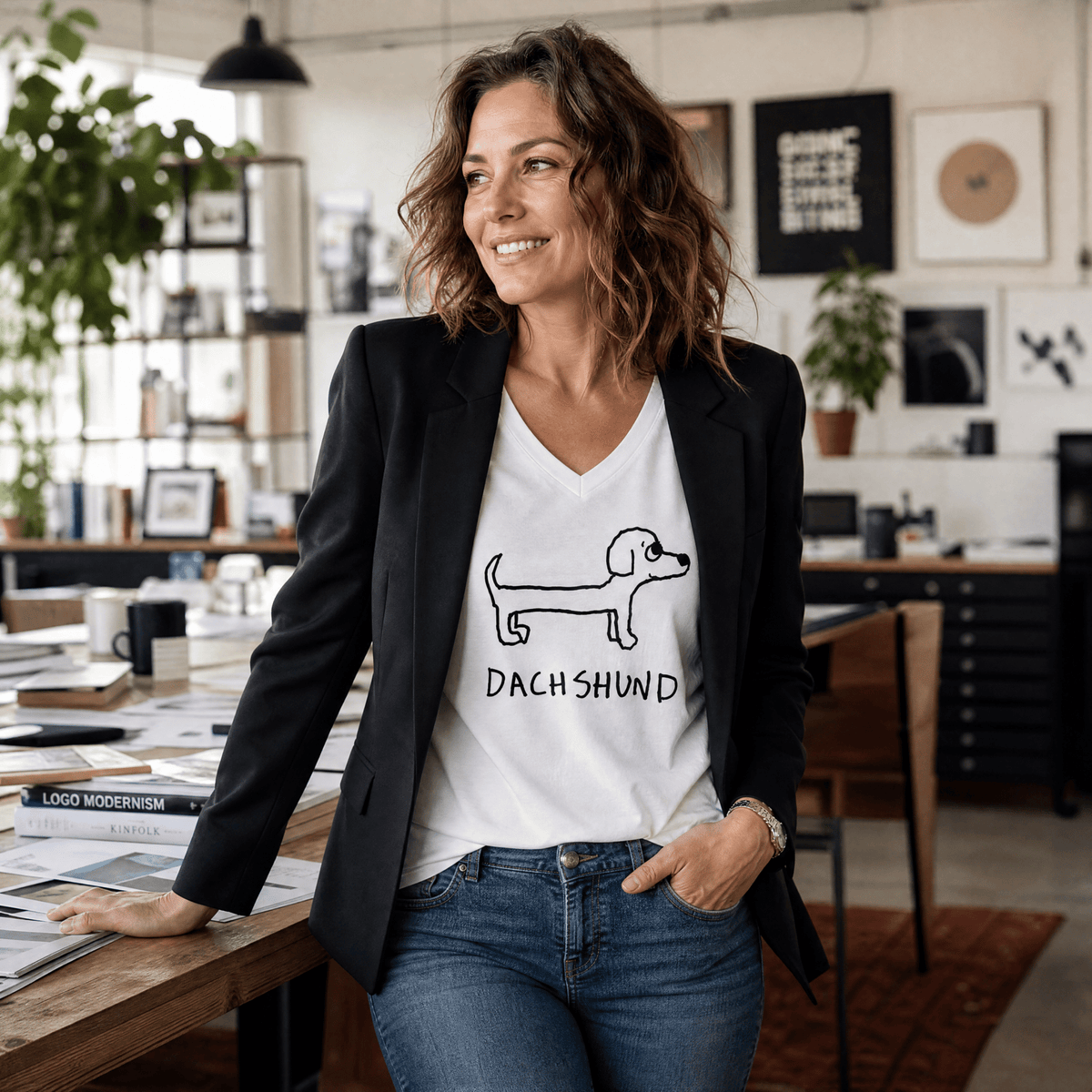 Dachshund - V-neck Tee