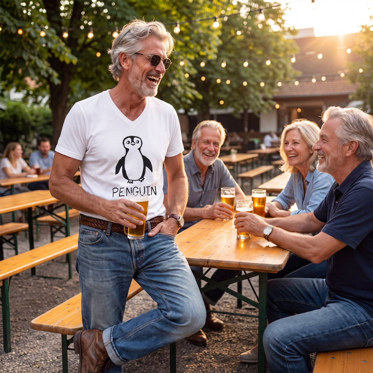 Penguin - V-neck Tee