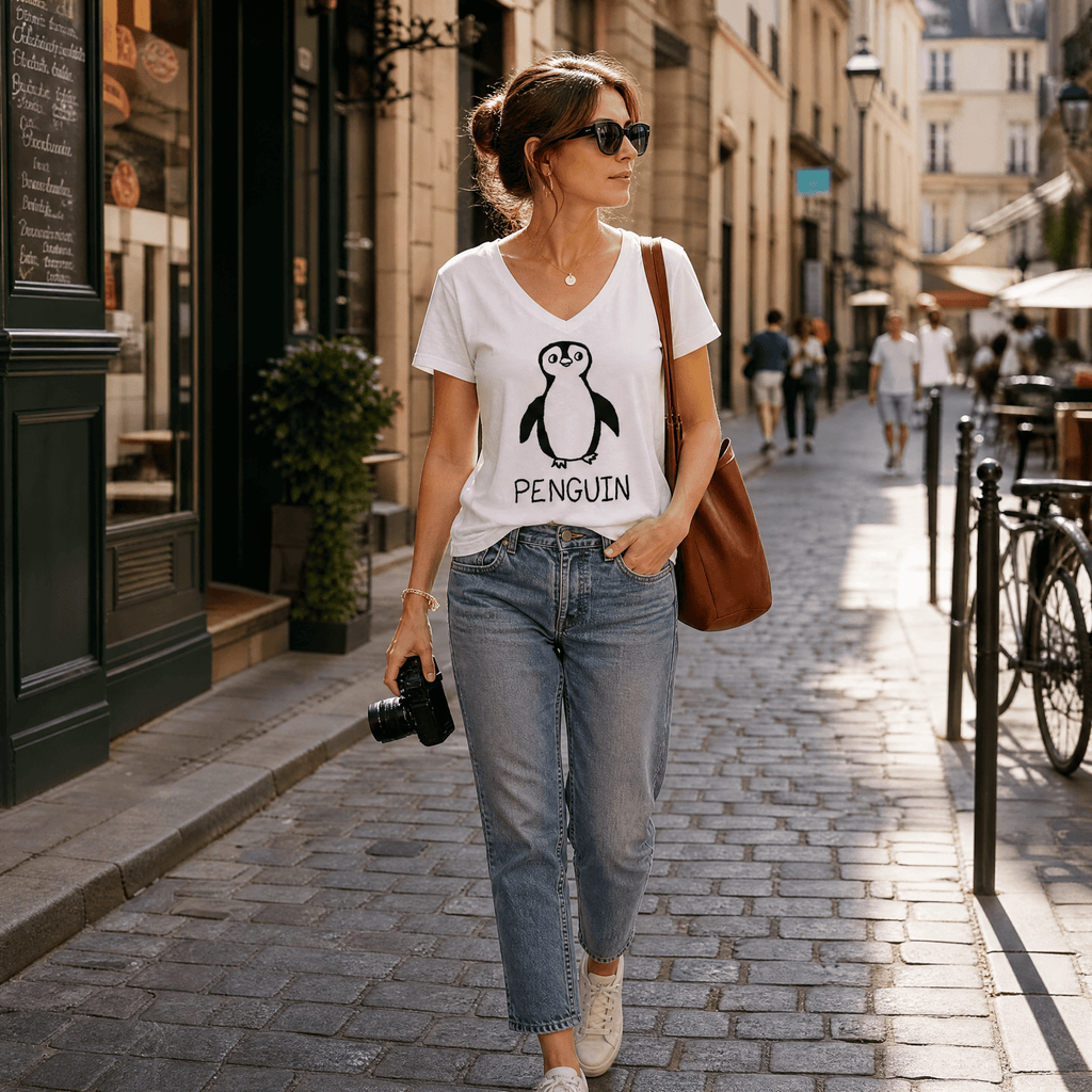 Penguin - V-neck Tee