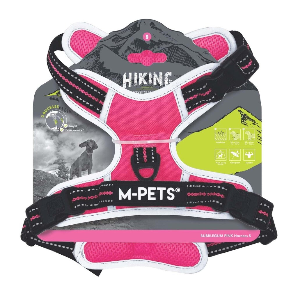 M-Pets Hiking Reflective Soft Dog Harness Pink Small
