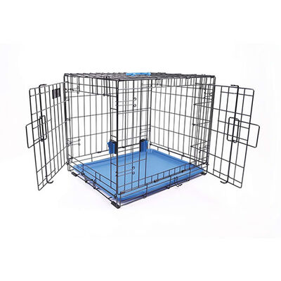 M-Pets Voyager 2-Door Dog Crate Foldable Blue Medium 76x48x53cm
