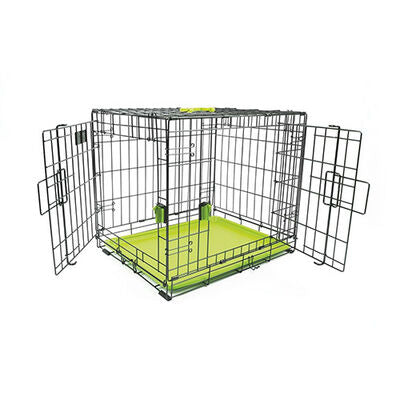 M-Pets Voyager 2-Door Dog Crate Secure Lock Green 30x19x21in