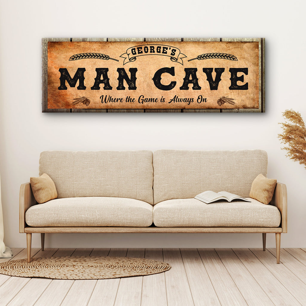 Personalized Man Cave Sign: Rustic Man Cave Sign for Custom Bar Signs or Home Bar