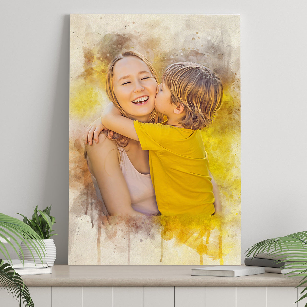 Mother's Day Watercolor Sign Mother and Child