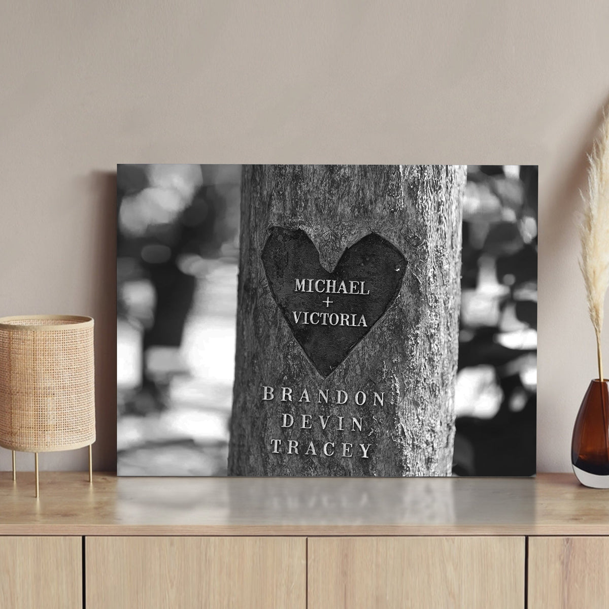 Tree Trunk Family Names Sign