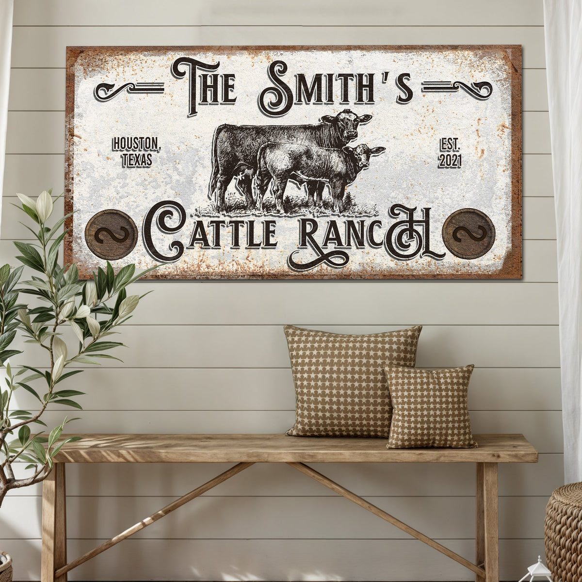 Branded Cattle Ranch Sign IV