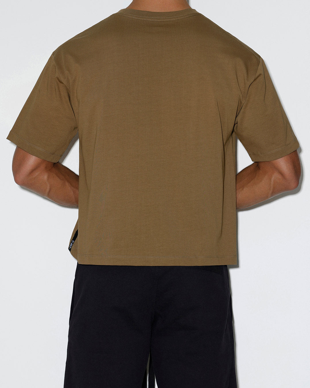 Mid Weight Cropped Boxy T-Shirt Dark Nude