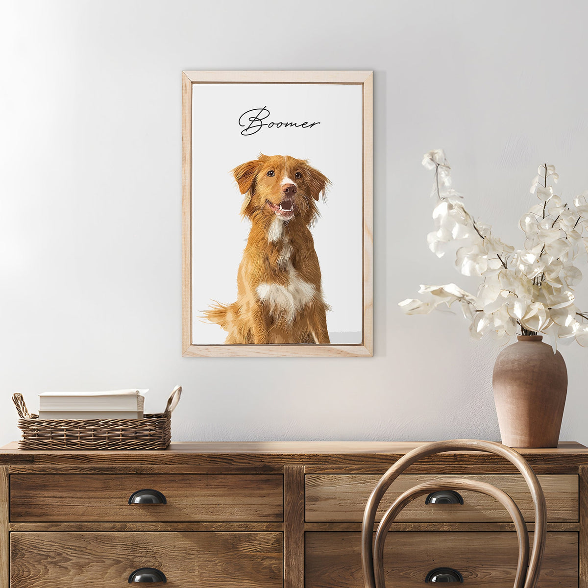 Custom Pet Memorial Portrait Watercolor Sign