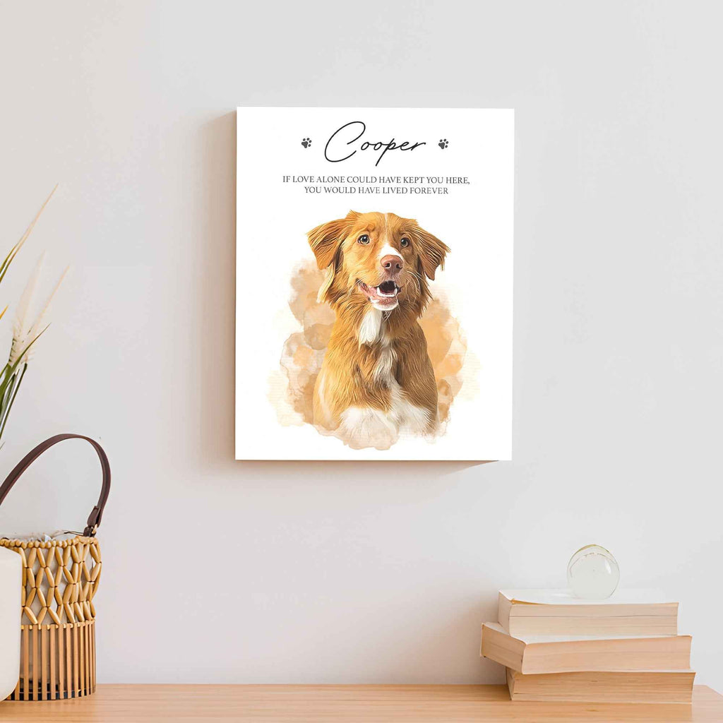 Pet Memorial Portrait Watercolor Sign If Love Alone