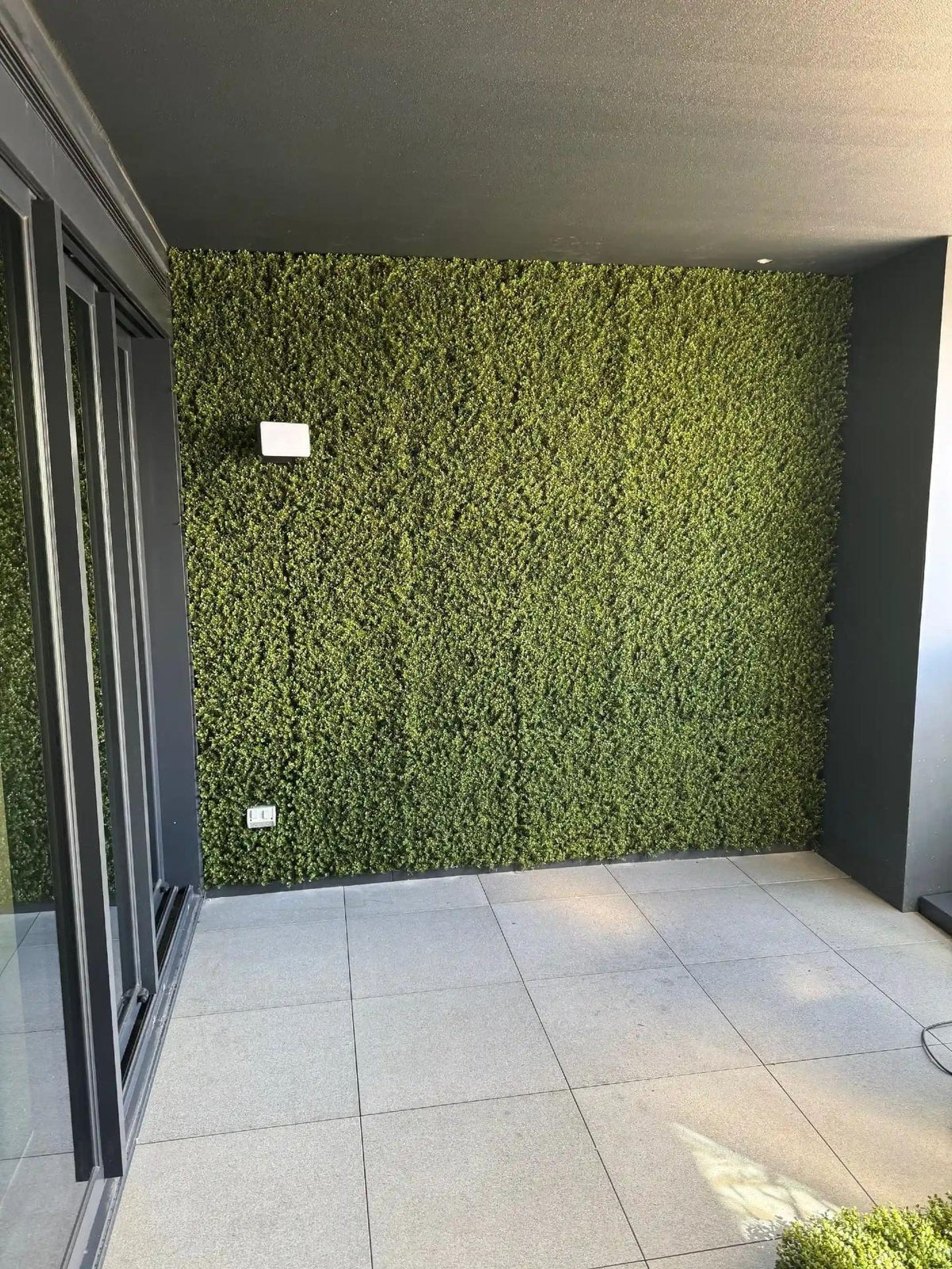 Natural Boxwood Artificial Vertical Garden Green Wall Panel 40×40in 11 SQ FT – UV Resistant – Commercial Grade
