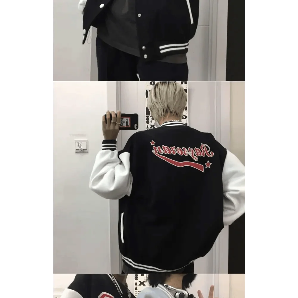 New Elegance Spring Autumn Coat Baseball Bomber Jacket Loose Letter R Men Women Couples Tops Plus Size Jackets Streetwear