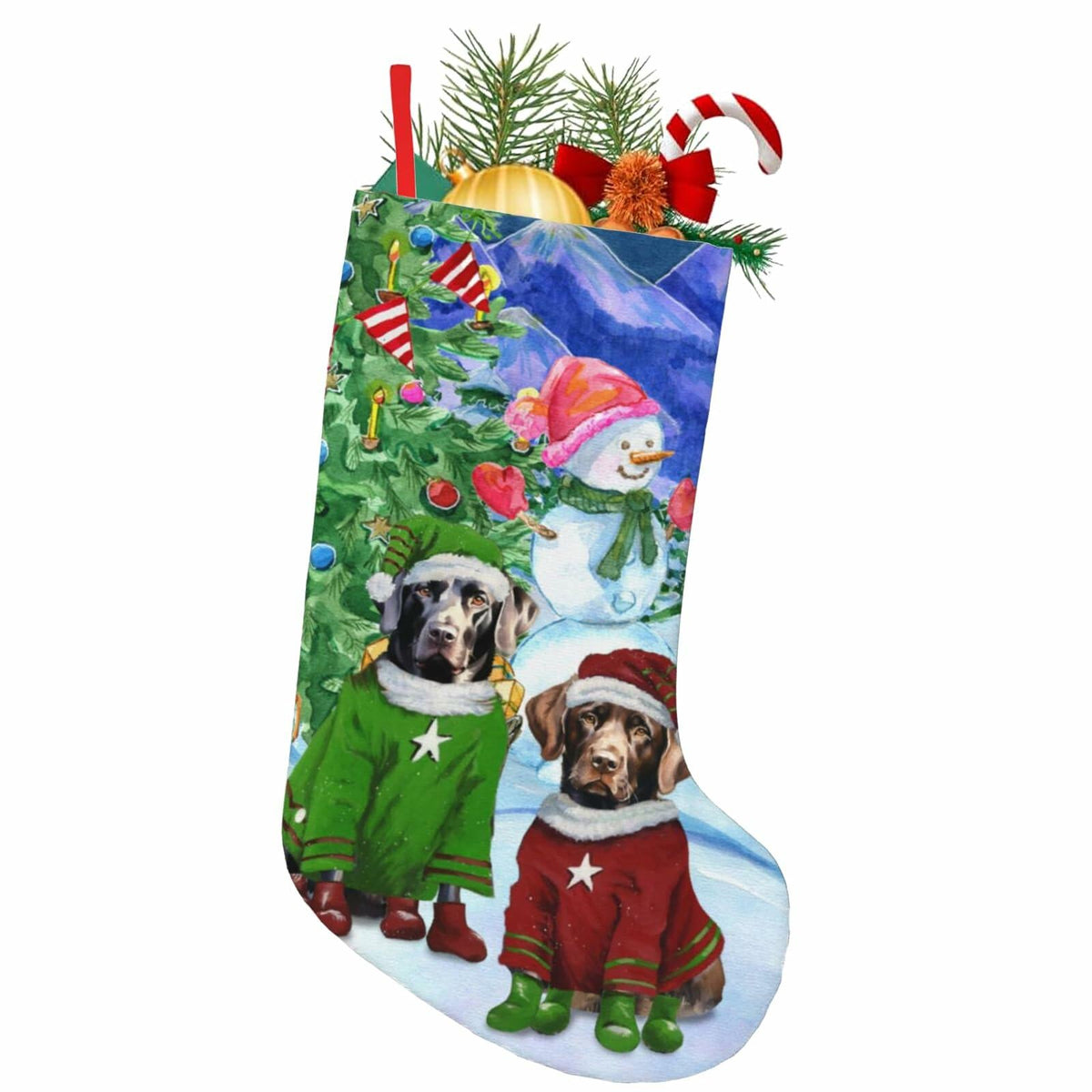 MOLAIGIN Christmas Black Labrador Chocolate lab Santa Dog Retriever 18 Inches