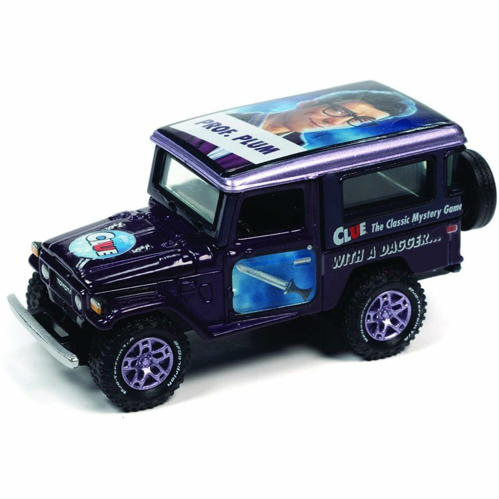 Johnny Lightning 1/64 1980 Toyota Land Cruiser CLUE Purple Diecast Car