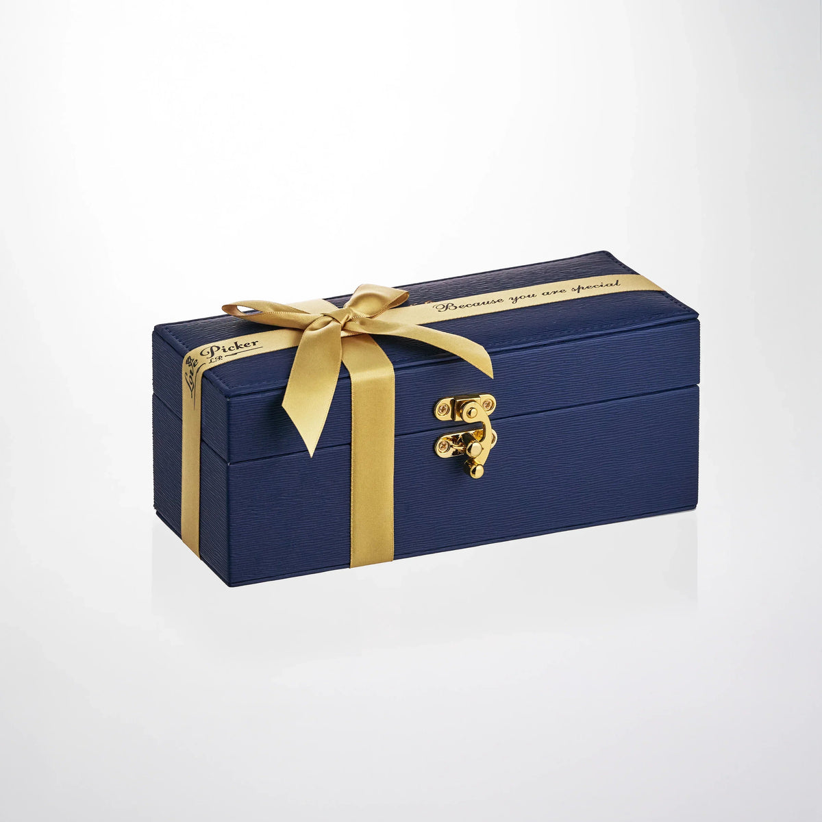 24K Gold Dipped Natural Rose 11.5" - Midnight Blue