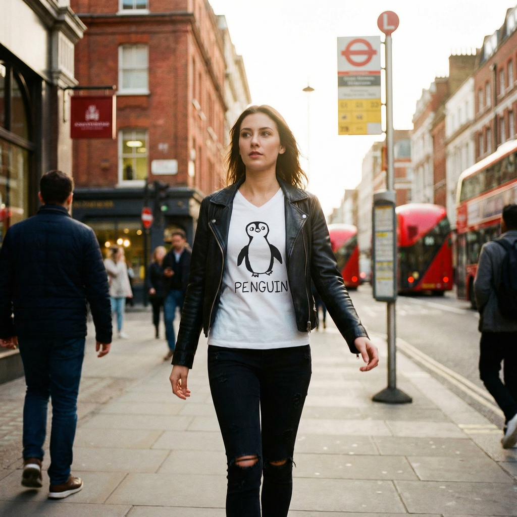 Penguin - V-neck Tee