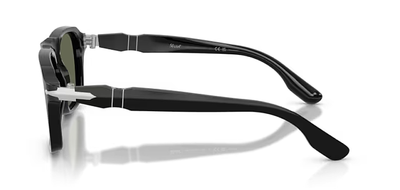 Persol 0PO8002S Black Rectangular Polarized Sunglasses 55mm