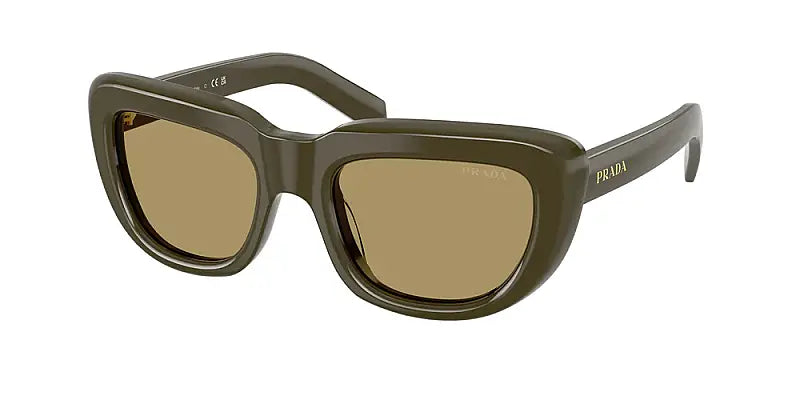 Prada 0PR D07S Women's Square Sunglasses with Gold Accents 53mm