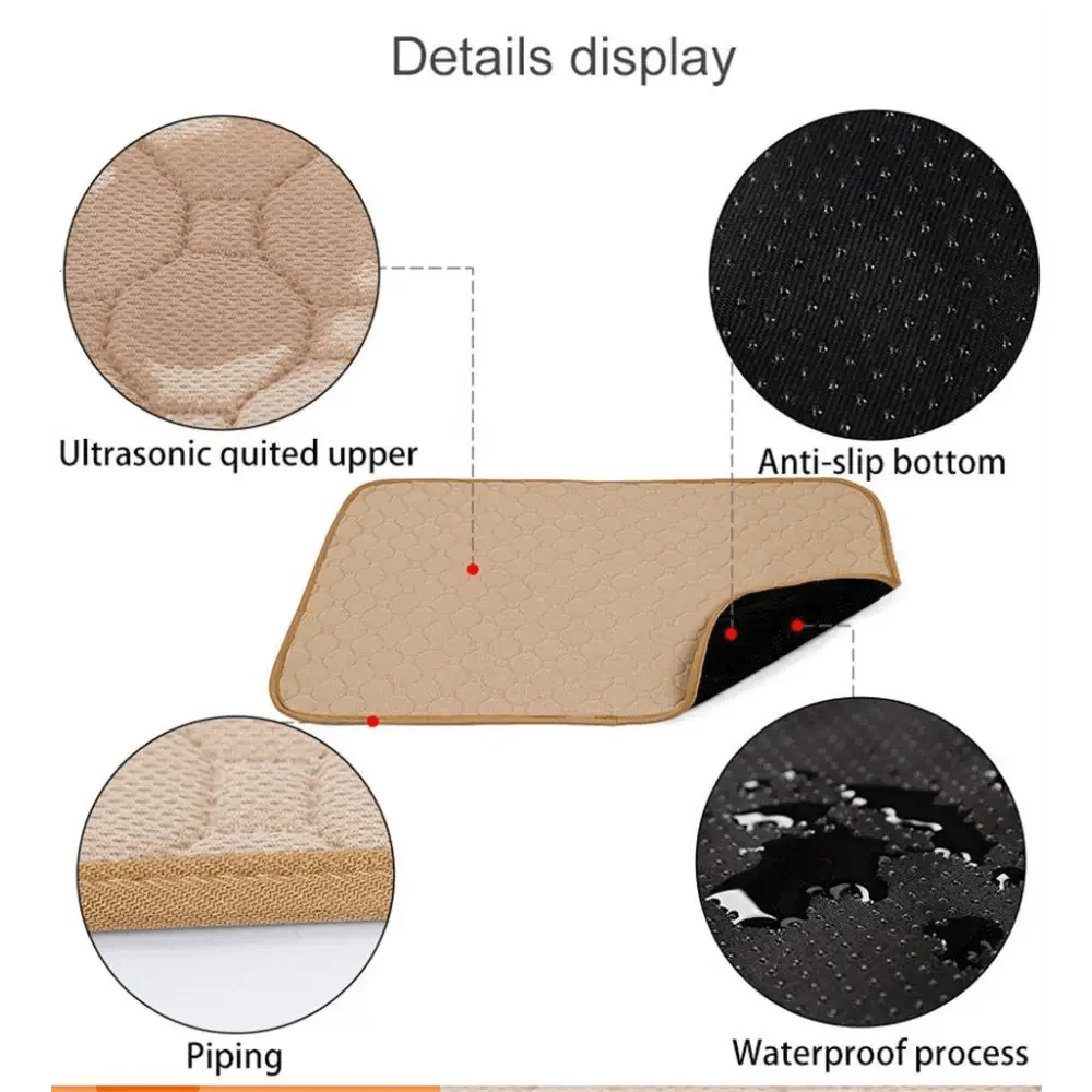 Reuseable Dog Pee Pads Dog Diapers Puppy Waterproof Mat For Pets - Washable Training Pads for Dogs Cats Rabbit