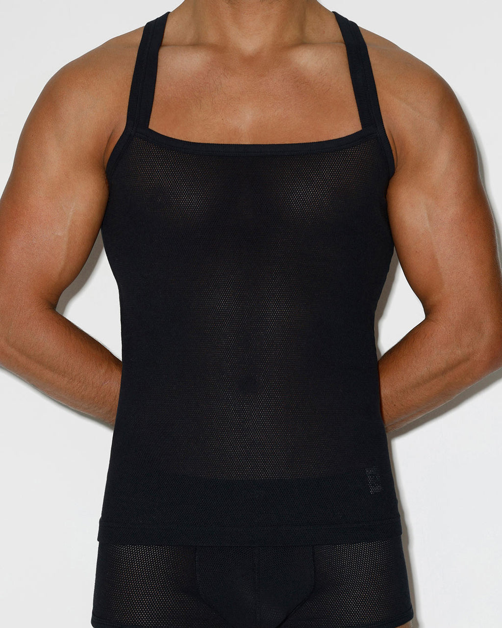 Rough Knit Tank Black