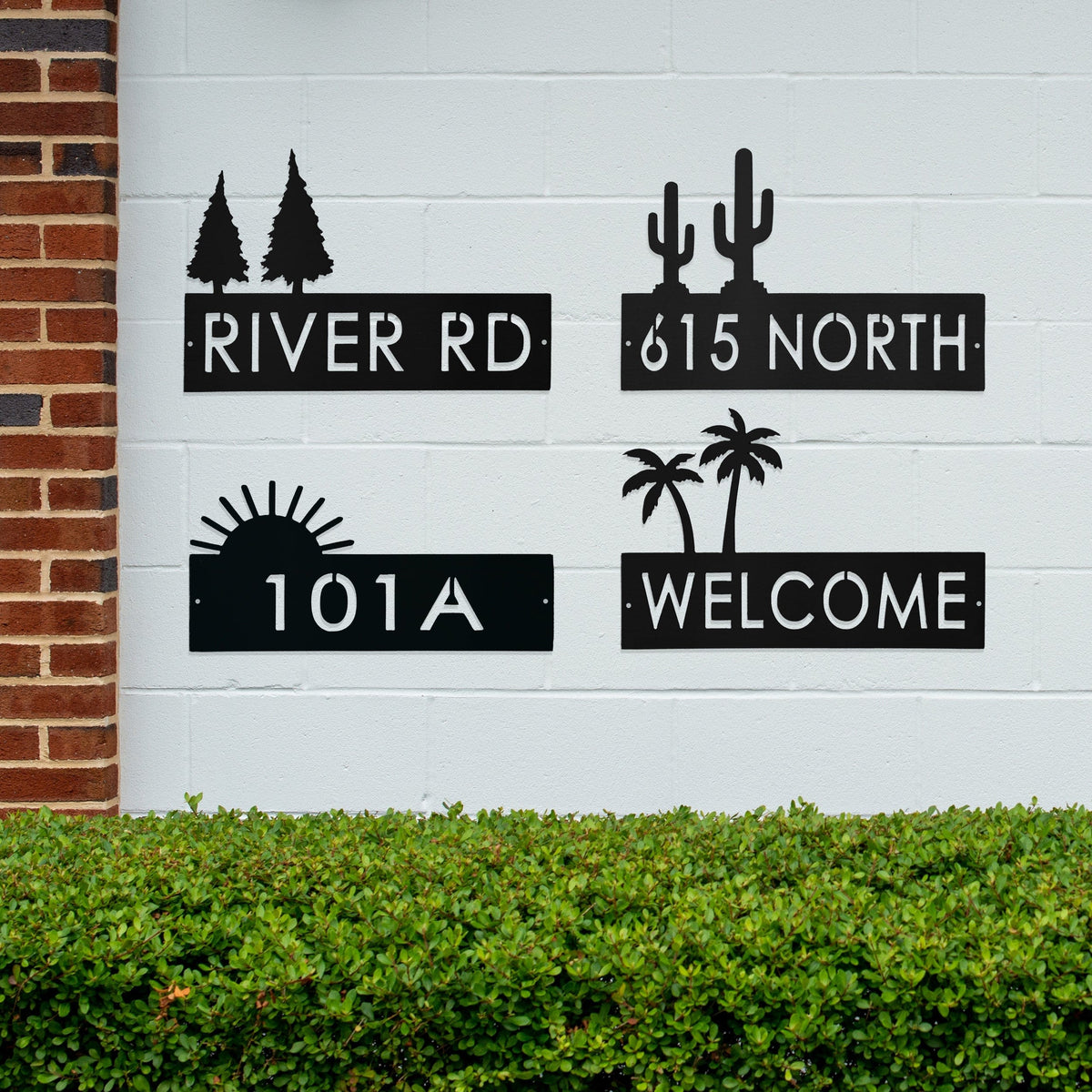 [COL] Landscape Address Plaque - 4 Styles - Circular Address Plaque for House Numbers