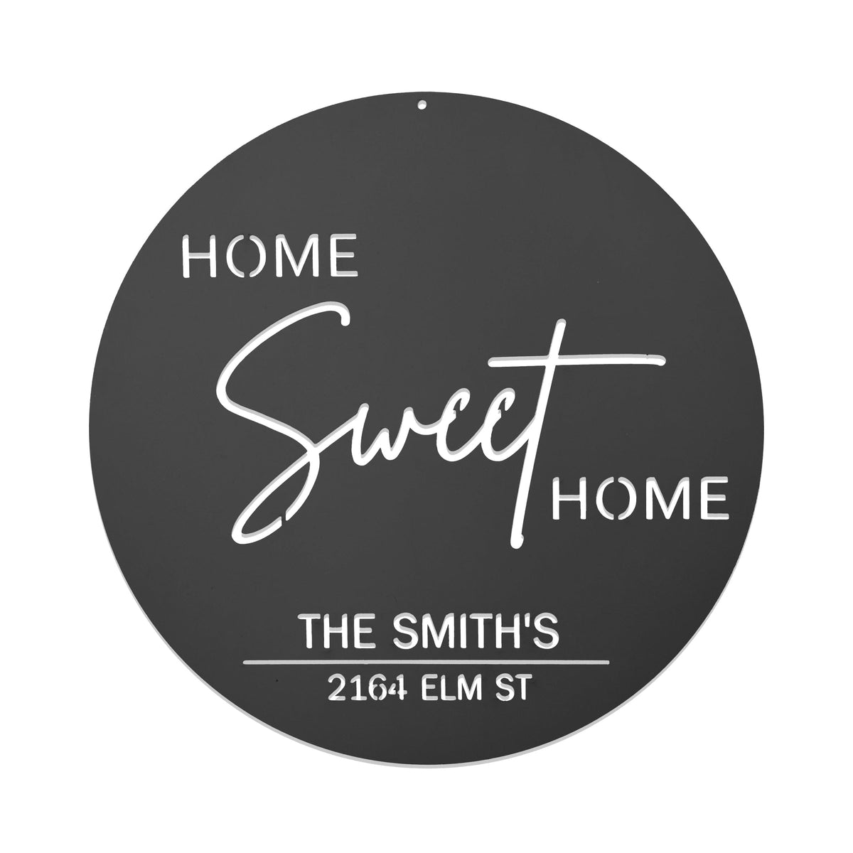 [COL] Sweet Modern Family Plaque - Circle Home Sweet Home Sign With Name and Date or Address