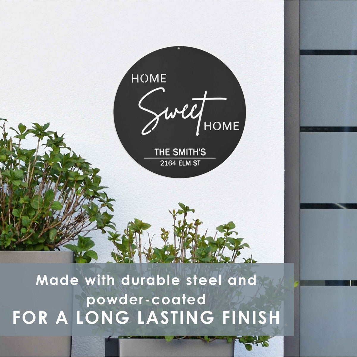 [COL] Sweet Modern Family Plaque - Circle Home Sweet Home Sign With Name and Date or Address