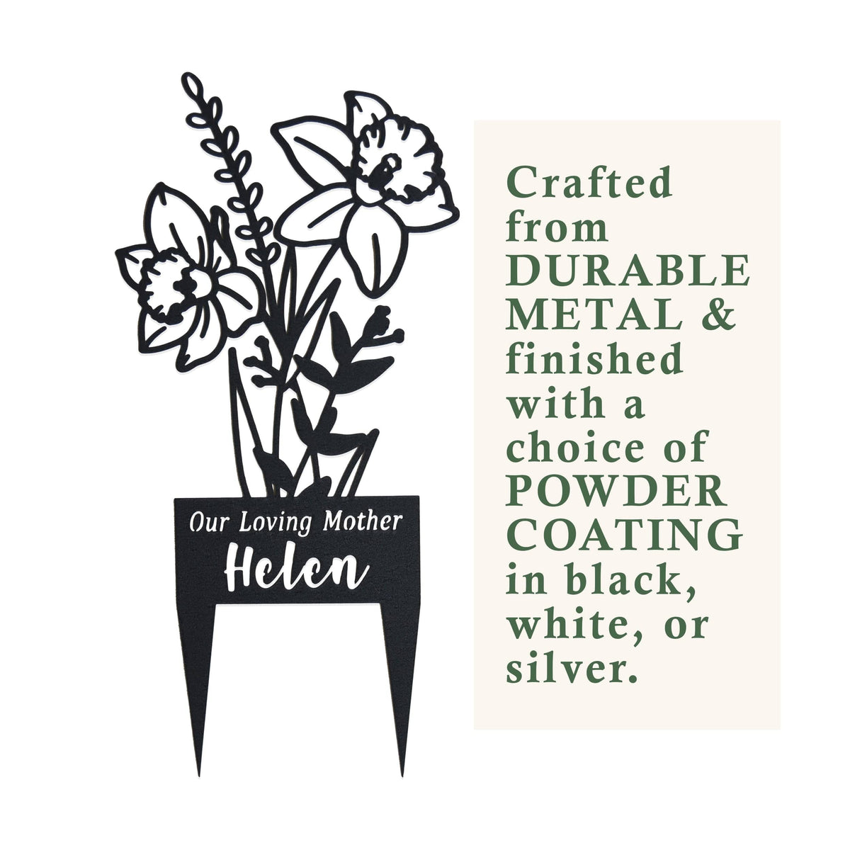[COL] Flower Bouquet Stake - Metal Cutout Memorial Stake for Loved Ones