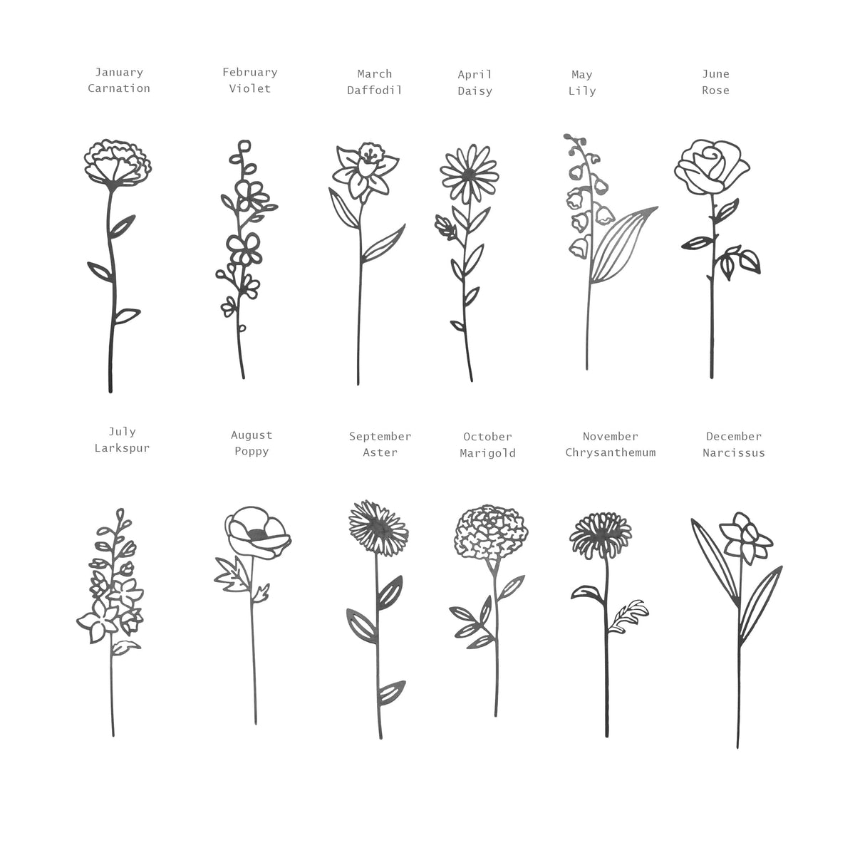 [COL] Flower Pick- Set of 3 Metal Flowers
