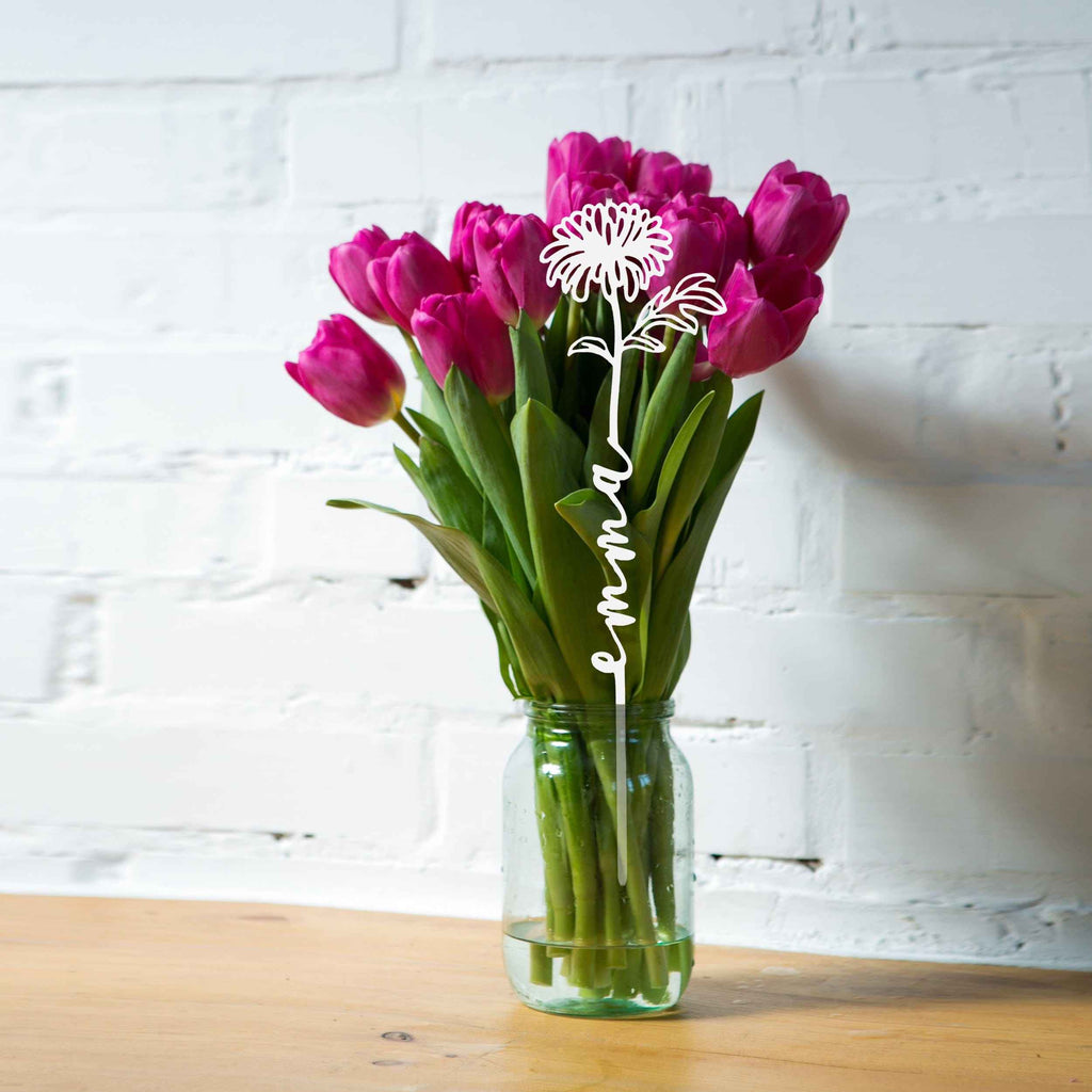 [COL] Flower Pick- Set of 3 Metal Flowers