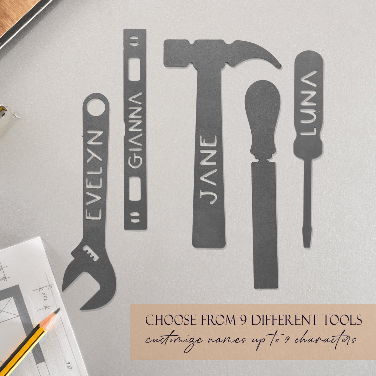 [COL] No One Else Measures Up to Dad Family Name Sign - Custom Fathers Day Gifts