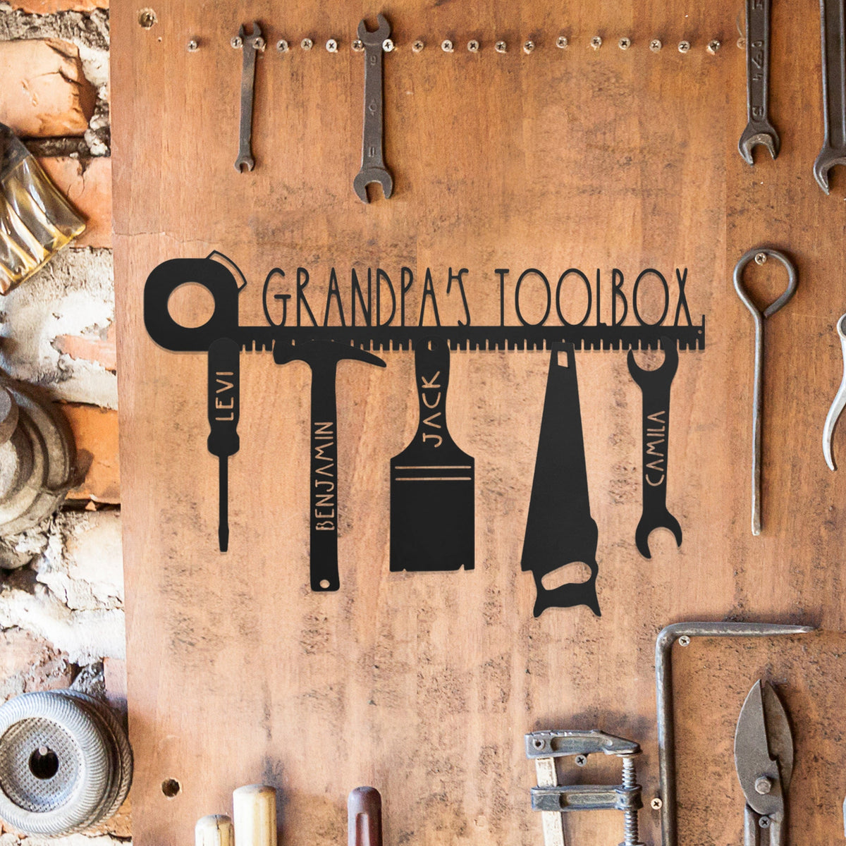 [COL] No One Else Measures Up to Dad Family Name Sign - Custom Fathers Day Gifts