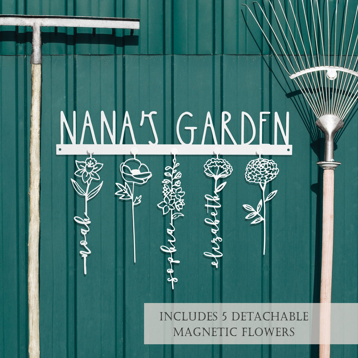 [COL] Our Family Garden - Personalized Birth Month Flowers Family Name Sign Mother's Day Gift