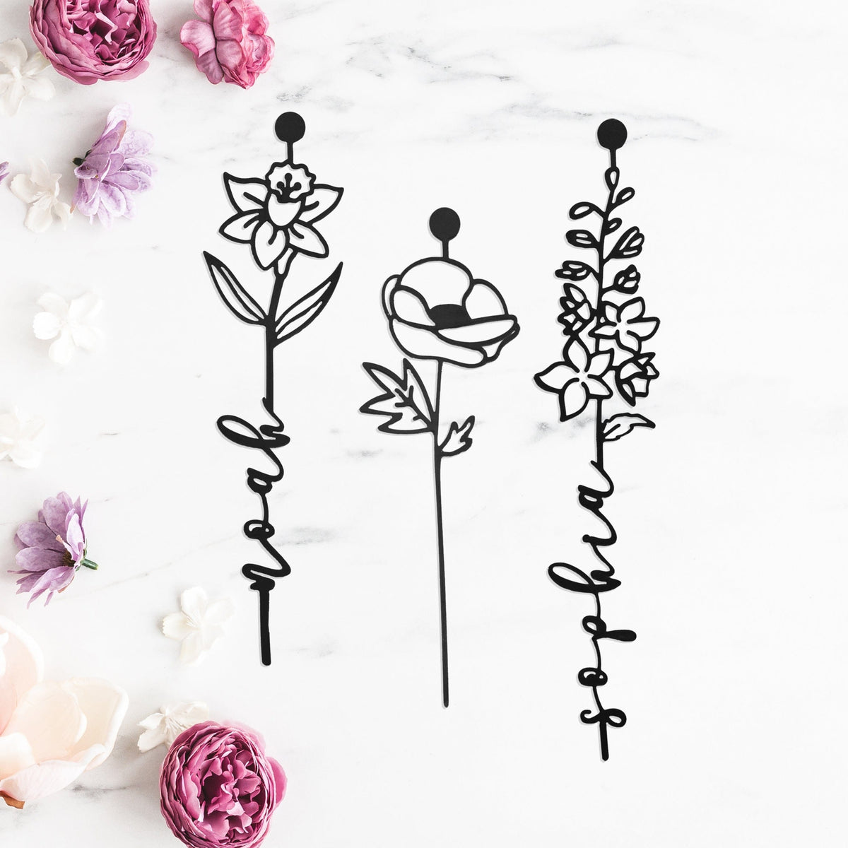 [COL] Our Family Garden - Personalized Birth Month Flowers Family Name Sign Mother's Day Gift