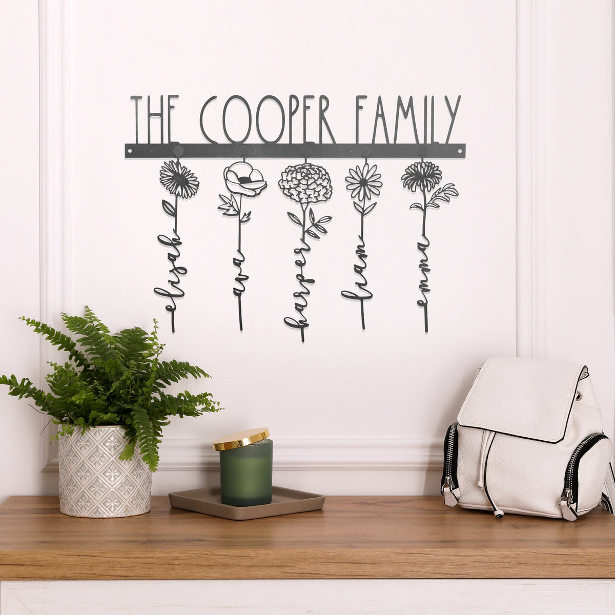 [COL] Our Family Garden - Personalized Birth Month Flowers Family Name Sign Mother's Day Gift