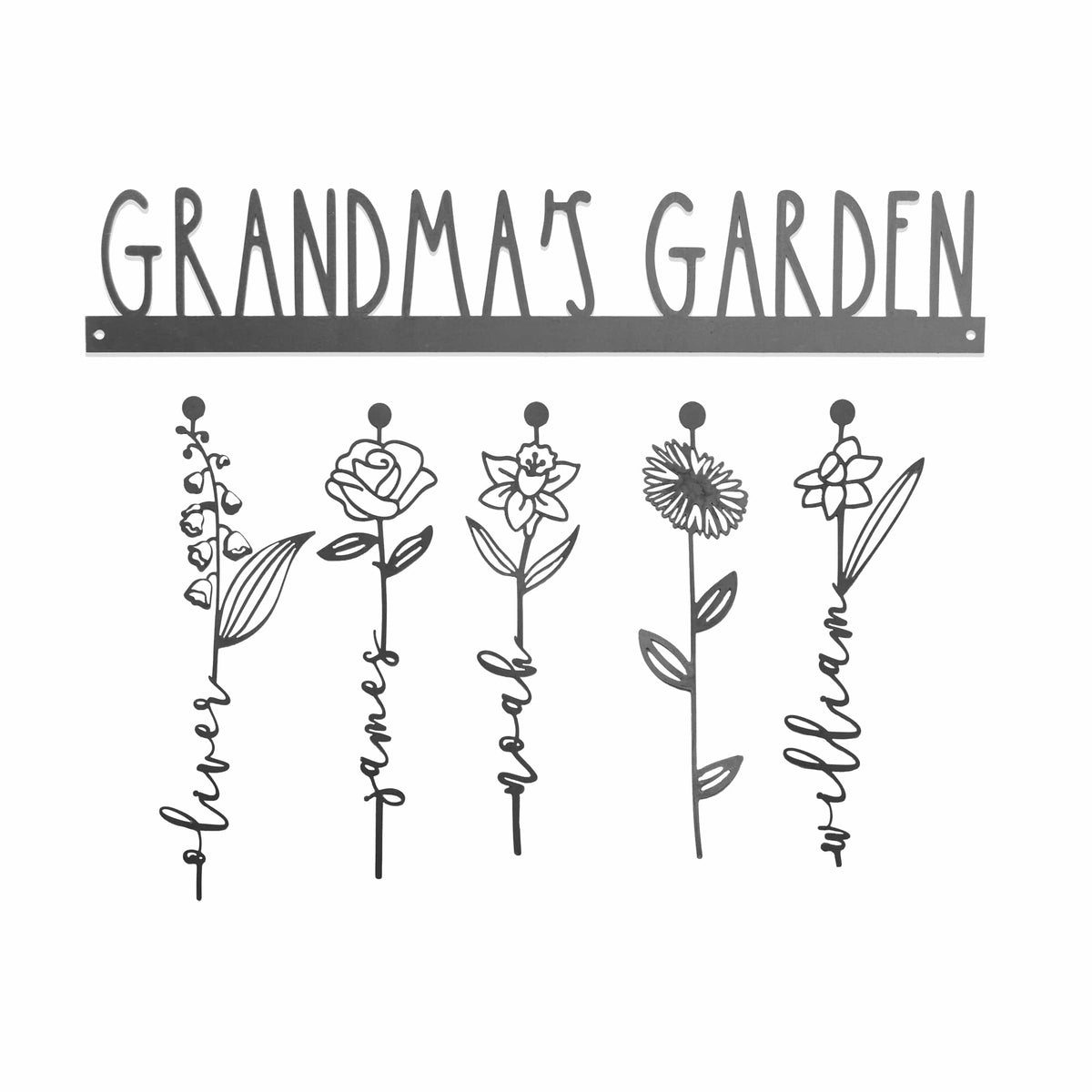 [COL] Our Family Garden - Personalized Birth Month Flowers Family Name Sign Mother's Day Gift
