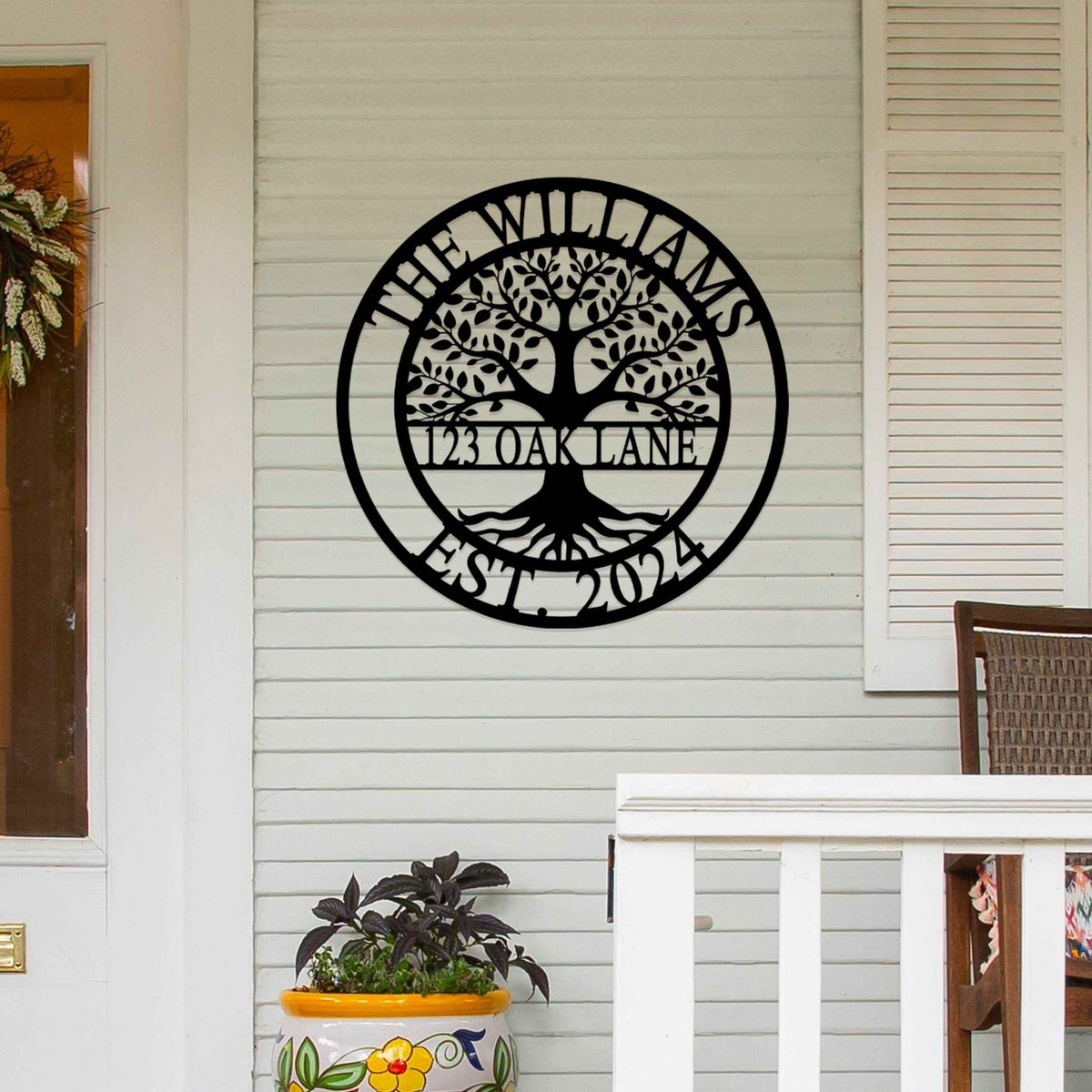 [COL] Established Family Tree Name Sign - Family Tree Wall Decor Last Name Signs for Home