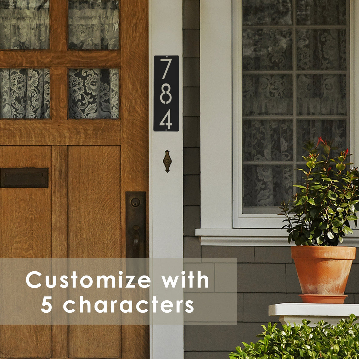 [COL] Cider House Rectangular Address Plaque - Metal Vertical House Numbers For Outside Home