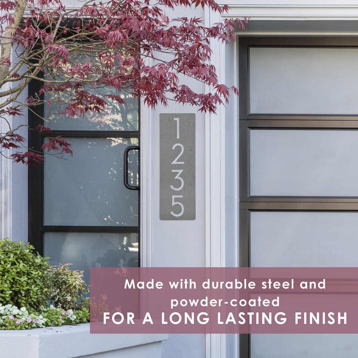 [COL] Cider House Rectangular Address Plaque - Metal Vertical House Numbers For Outside Home