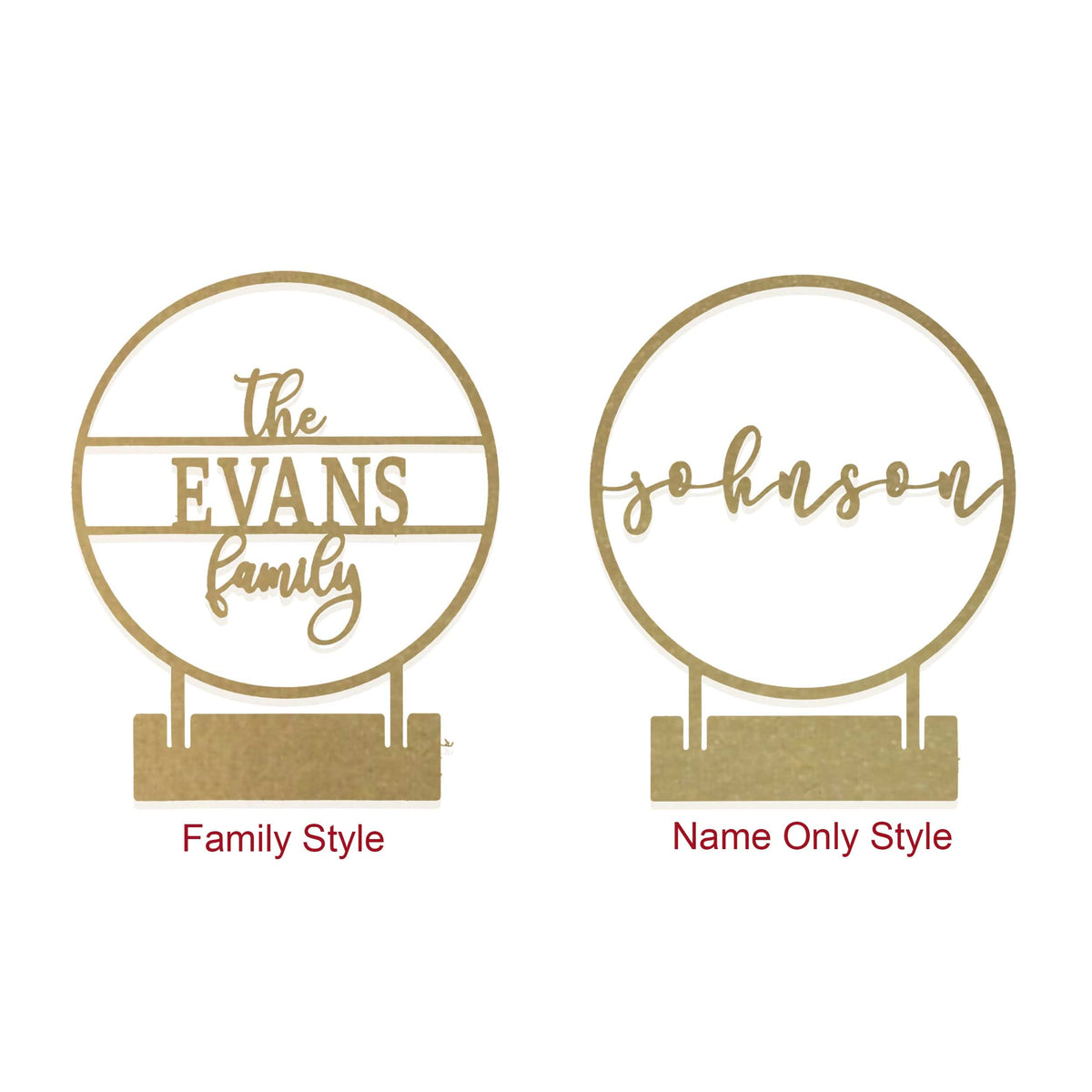 [COL] Anderson Tabletop or Shelf Personalized Name Sign - 2 Styles - Last Name Signs