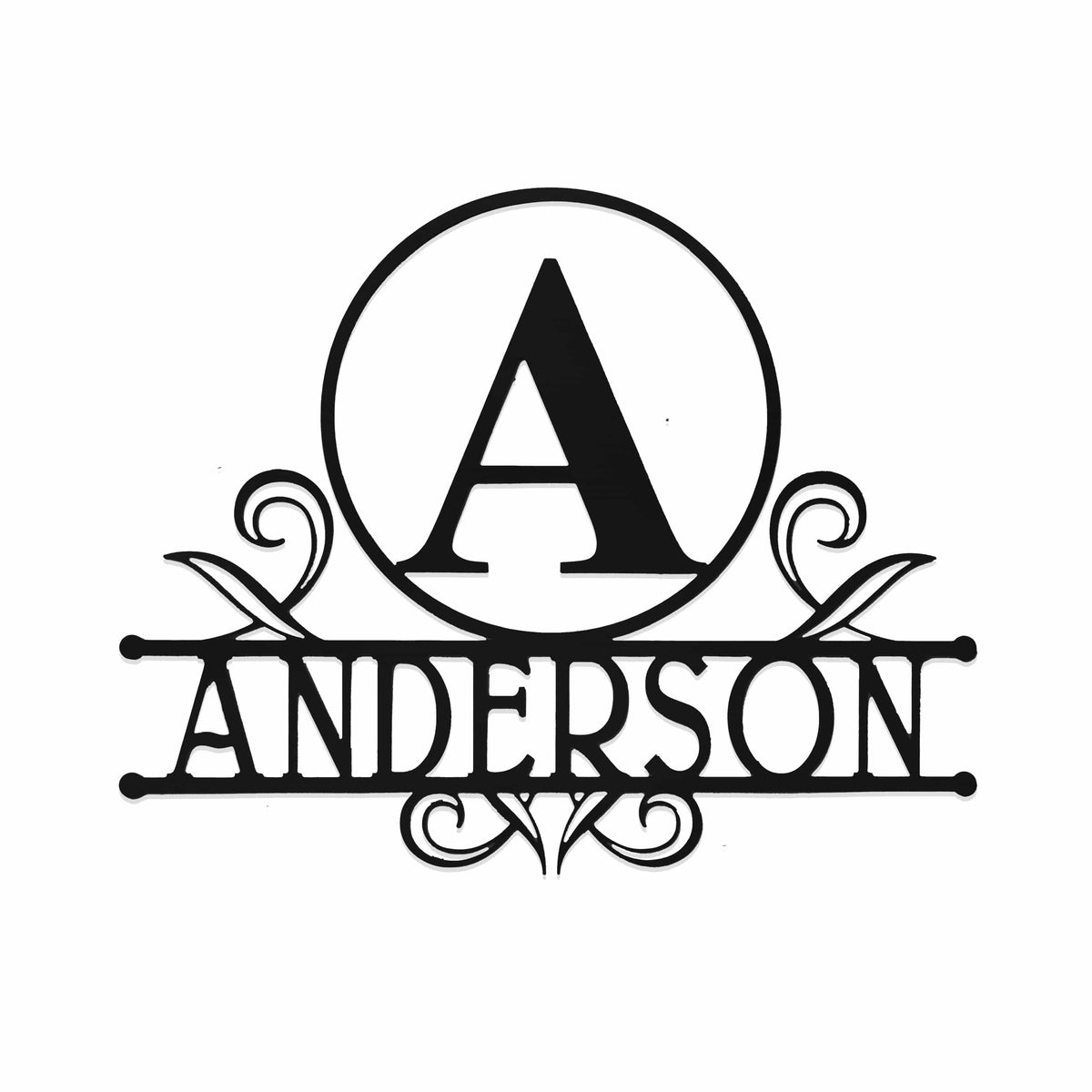 [COL] Austen Monogram - 2 Sizes - Metal Name Signs Personalized Monogram